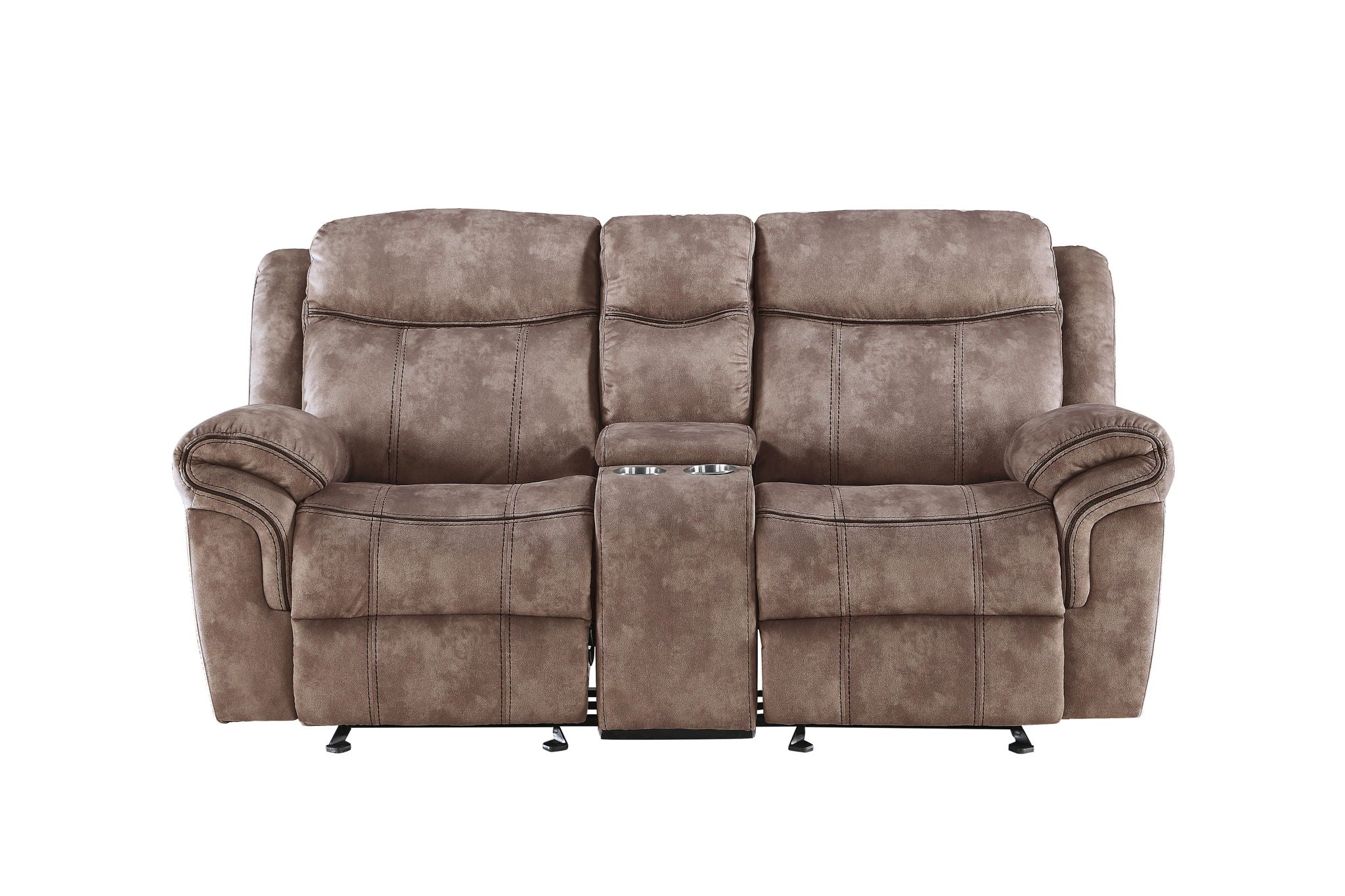 Zubaida - Two Tone Recliner Loveseat With USB Port Console - Image 14