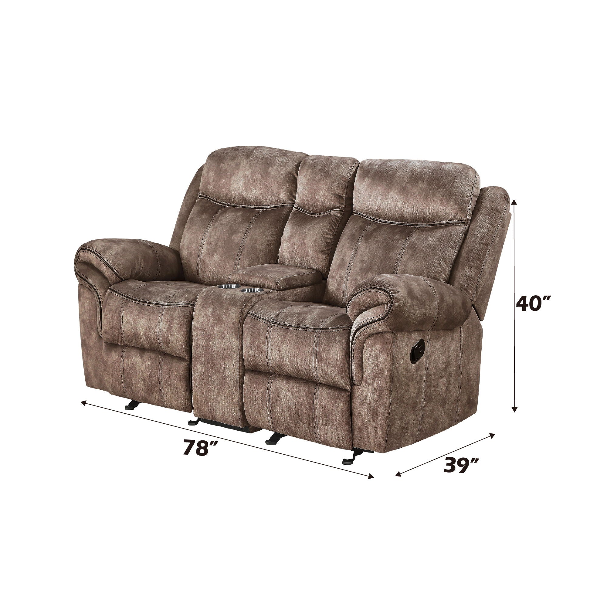 Zubaida - Two Tone Recliner Loveseat With USB Port Console - Image 17